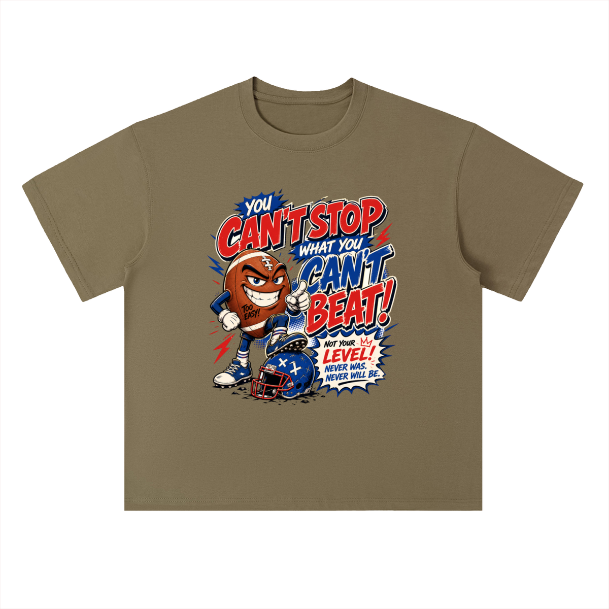 You Can't Stop What You Can't Beat Sports Graphic Drop Shoulder Tee