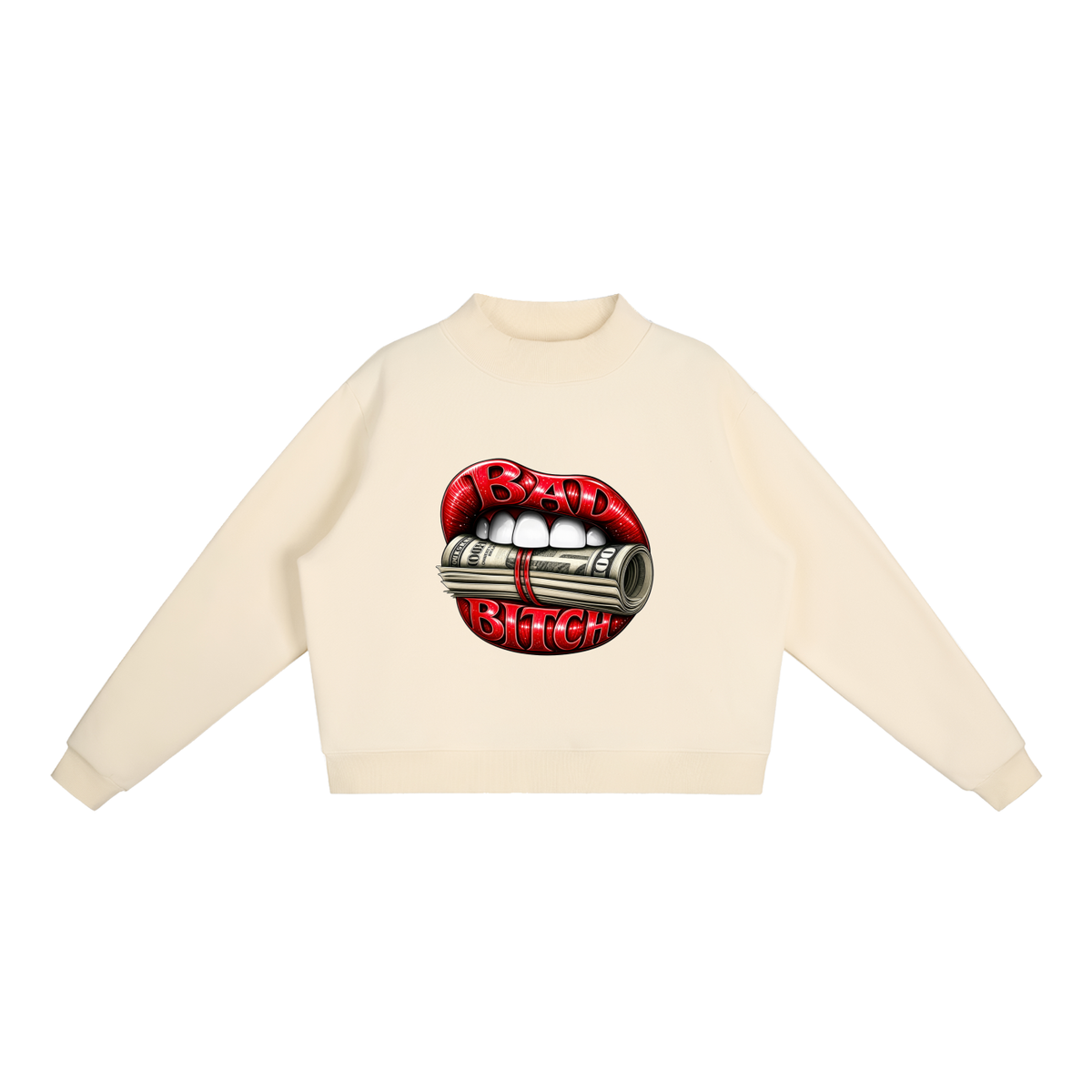Bad Bitch Lips Oversized Graphic Sweatshirt