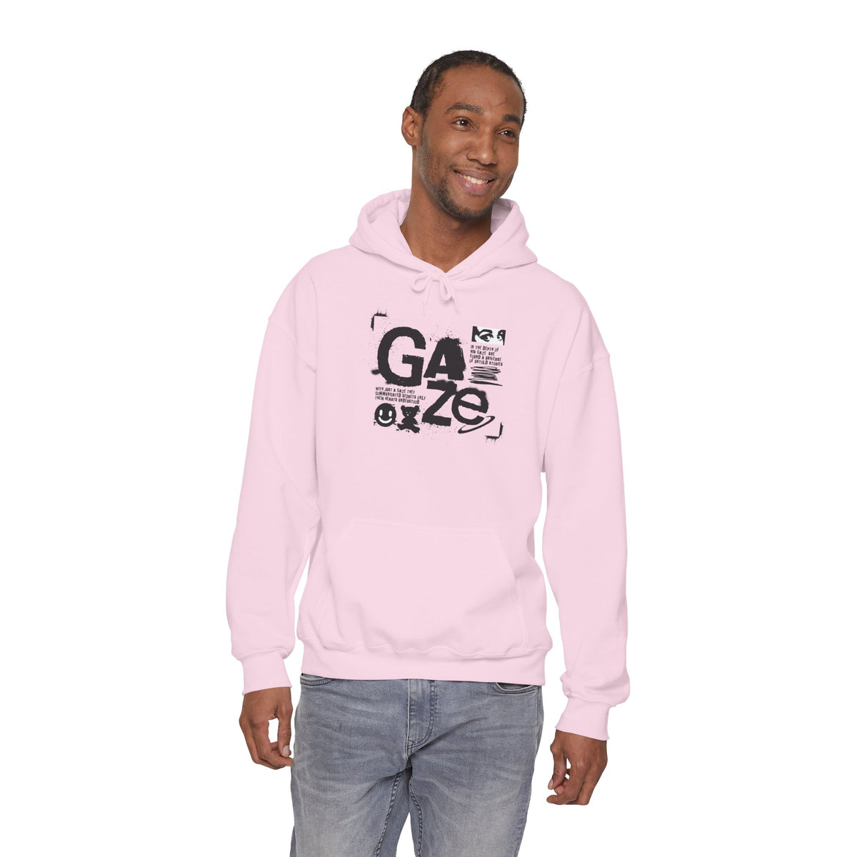 Gaze Graphic Hoodie — Distressed Text Urban Streetwear
