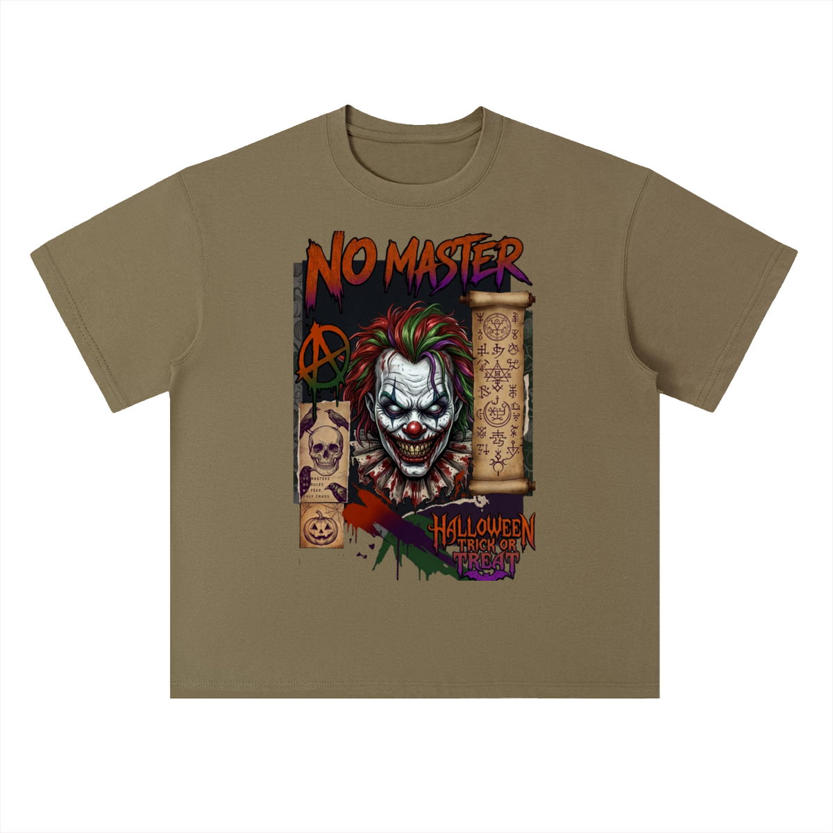 No Master Halloween Clown Graphic Drop Shoulder Tee
