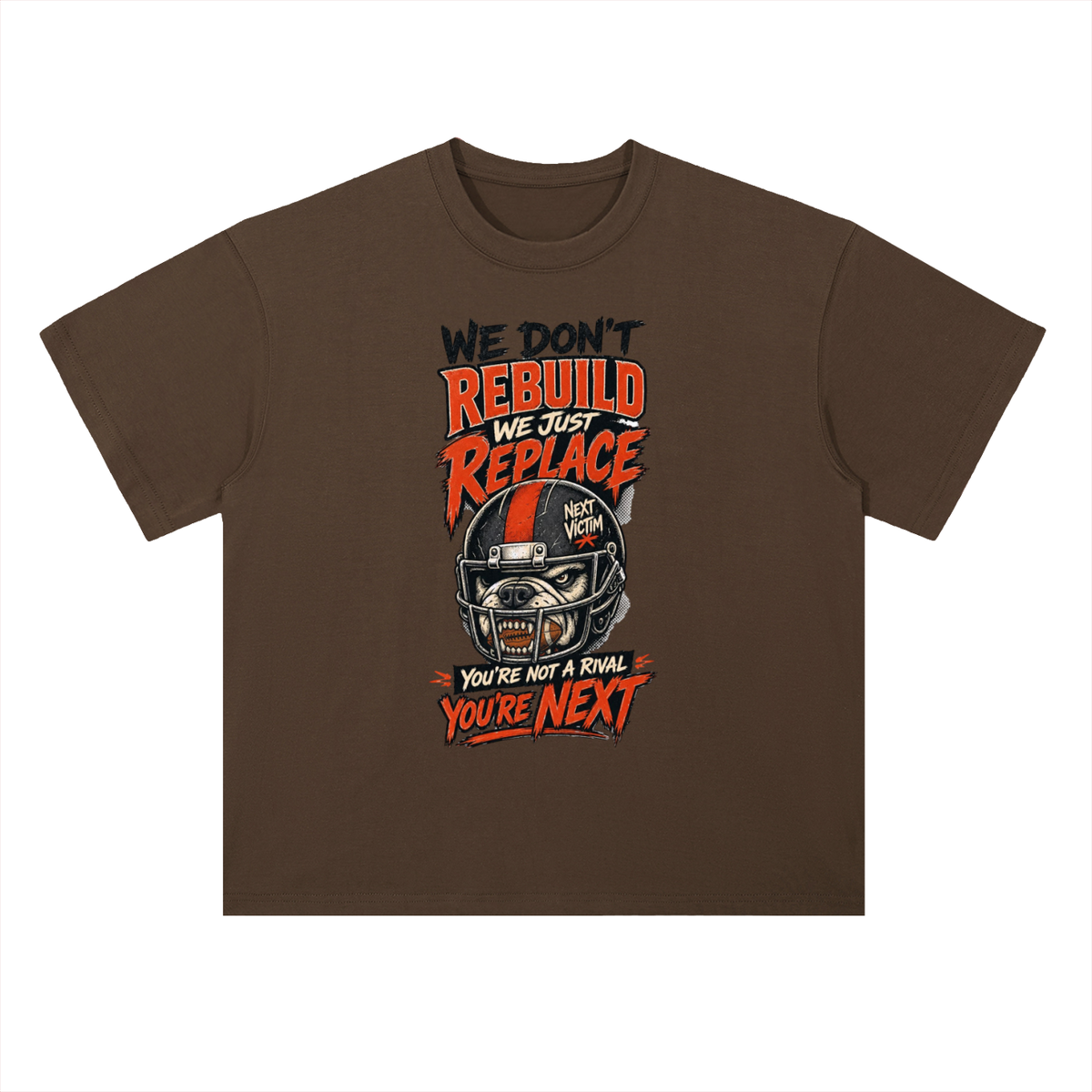 We Don't Rebuild Replace Hockey Mask Graphic Drop Shoulder Tee