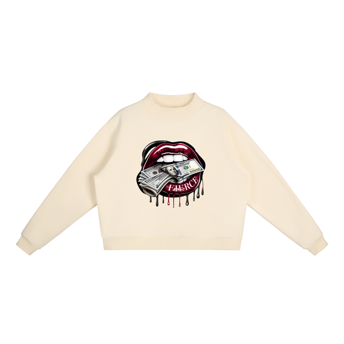 Fierce Lips Oversized Graphic Sweatshirt