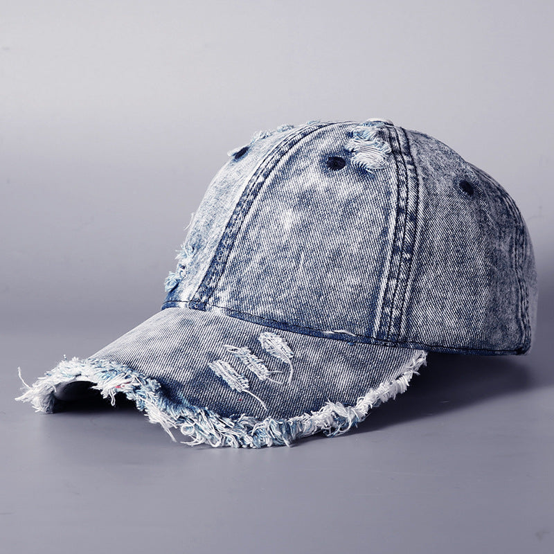 Vintage Washed-Denim Streetwear Baseball Cap