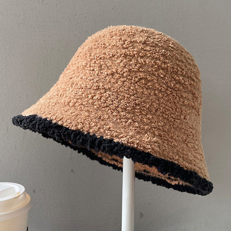 Women's French-Style Plush Knit Bucket Hat