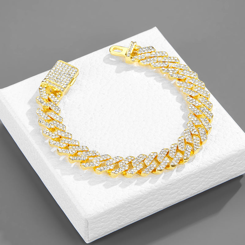 12mm Iced-Out Cuban-Link Chain & Bracelet Collection