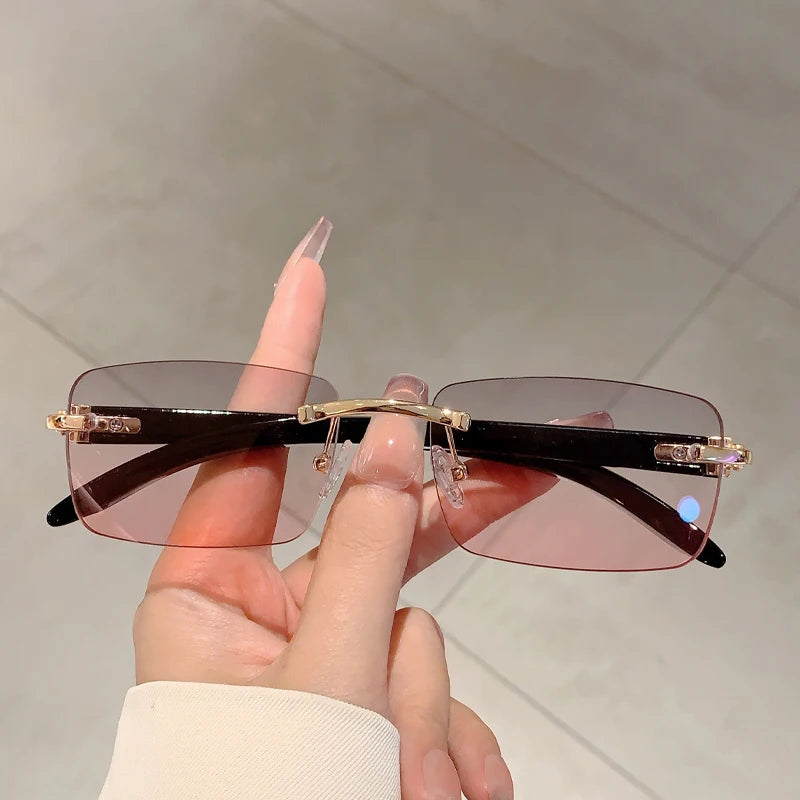 Ocean Haze Rimless Gradient Sunglasses