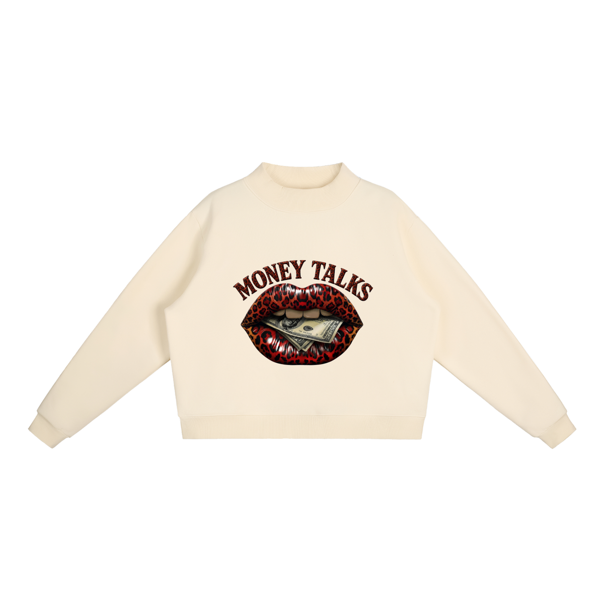 Money Talks Lips Oversized Graphic Sweatshirt