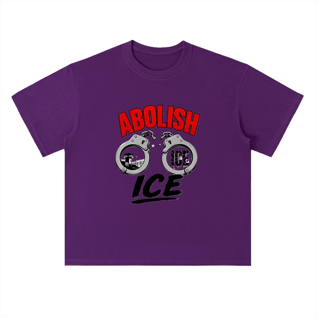 Abolish ICE Handcuffs Graphic Drop Shoulder Tee