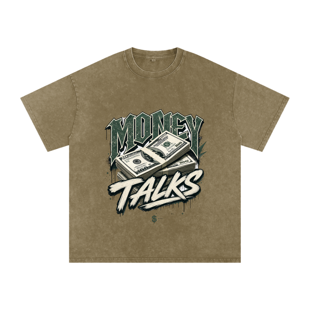 Money Talks Snow-Washed Cotton Graphic Tee