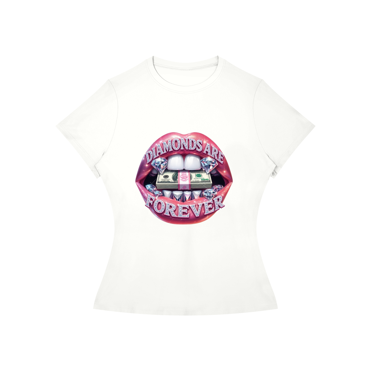 Diamonds Are Forever Lips Women’s Slim-Fit Tee