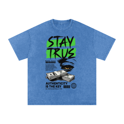 Stay True Snow-Washed Cotton Graphic Tee