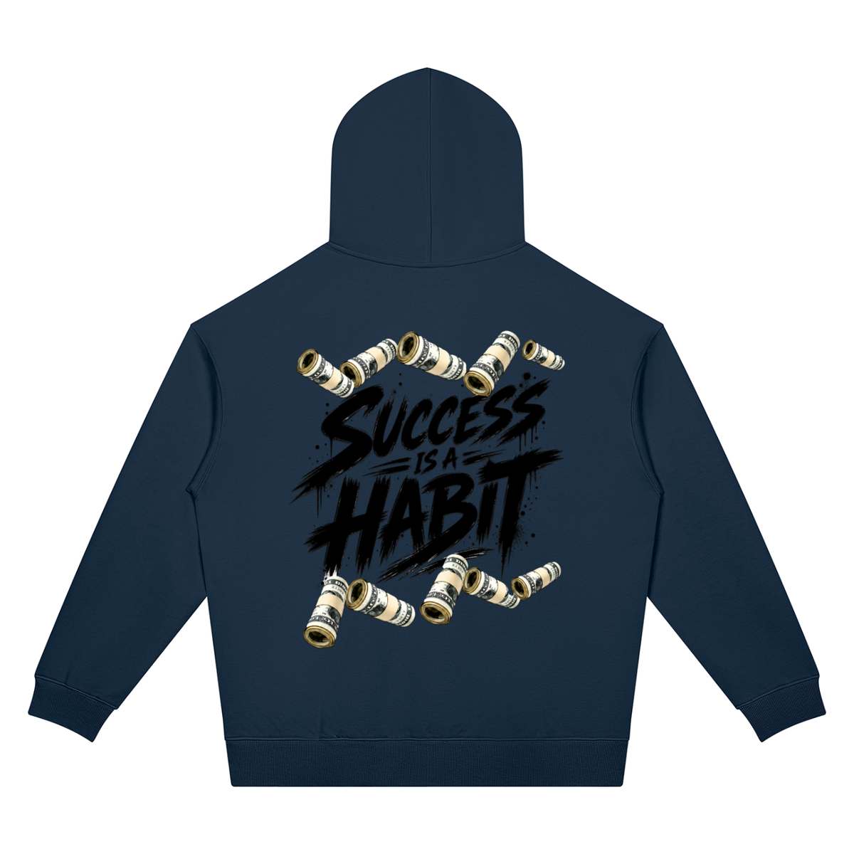 Success Is a Habit Two Sided Graphic Drop Shoulder Hoodie