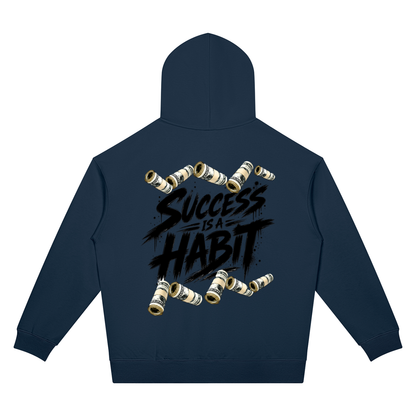 Success Is a Habit Two Sided Graphic Drop Shoulder Hoodie