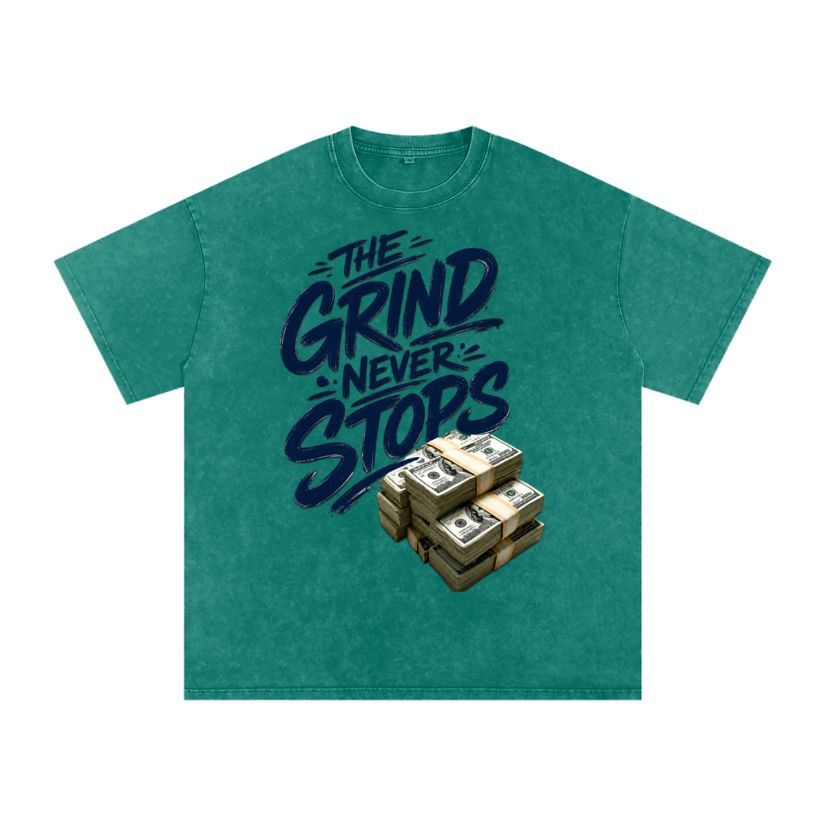 The Grind Never Stops Snow-Washed Cotton Tee