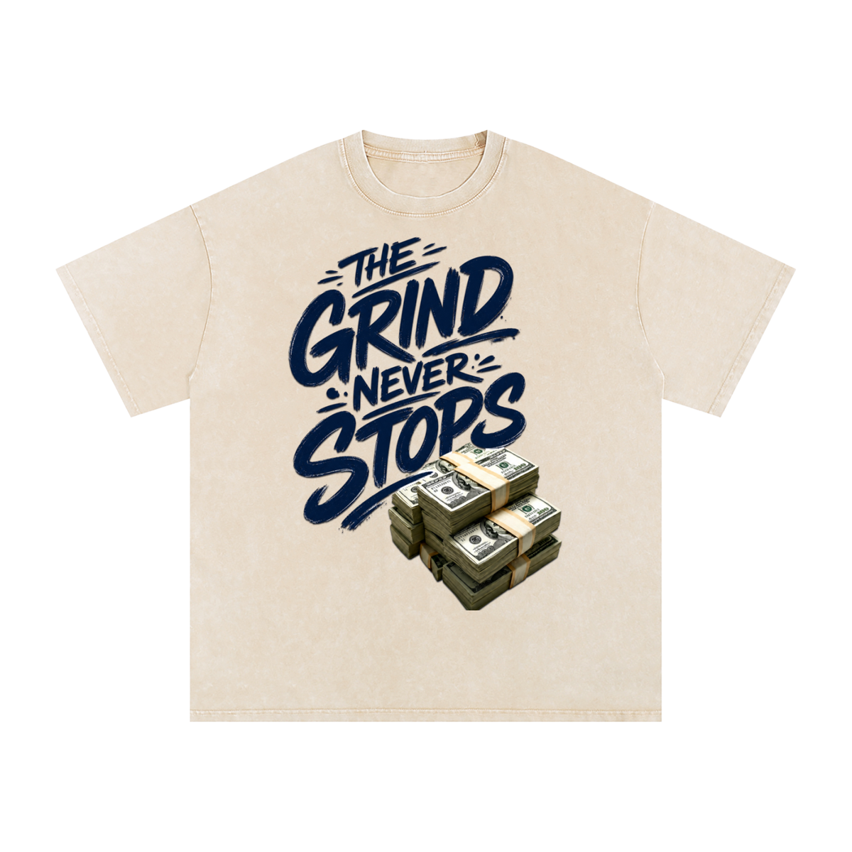 The Grind Never Stops Snow-Washed Cotton Tee