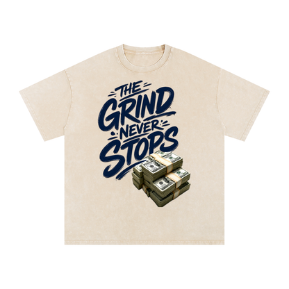 The Grind Never Stops Snow-Washed Cotton Tee