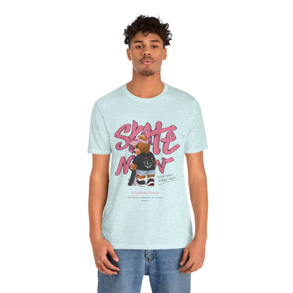 Skate Mom Bear Tee — Cute Pink Skateboard Graphic T-Shirt