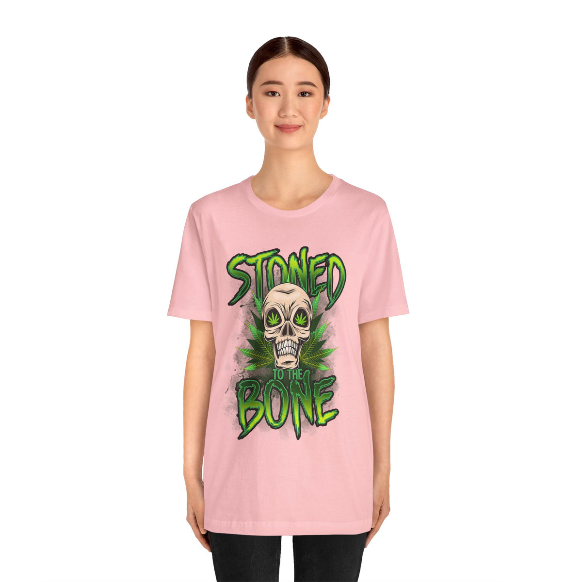 Stoned to the Bone Skull Tee — Cannabis Leaf Graphic T-Shirt