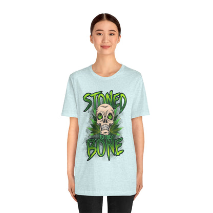 Stoned to the Bone Skull Tee — Cannabis Leaf Graphic T-Shirt