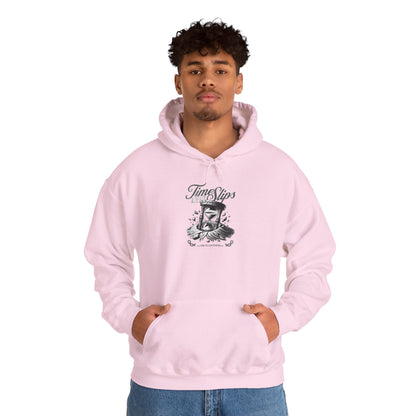 Time Slips Graphic Hoodie — Vintage Pocket Watch Illustration Sweatshirt