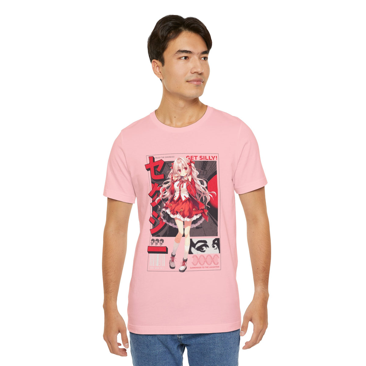 Anime Girl Graphic Tee — "Get Silly!" Red Harajuku Style T-Shirt