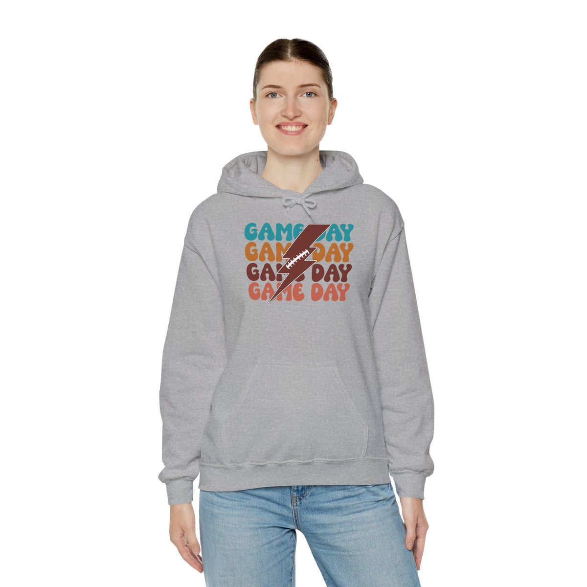 Football Thunderbolt Game Day boxy Graphic Tee