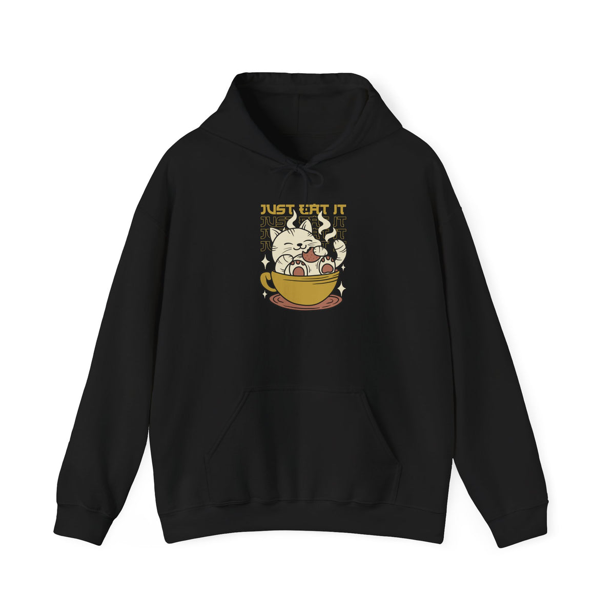 Cat Latte Hoodie - "Just Eat It" Cute Cat in Cup Sweatshirt