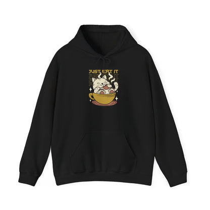 Cat Latte Hoodie - "Just Eat It" Cute Cat in Cup Sweatshirt