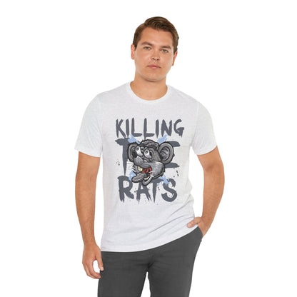 Killing Rats Graphic Tee – Edgy Cartoon Rat Skull Streetwear