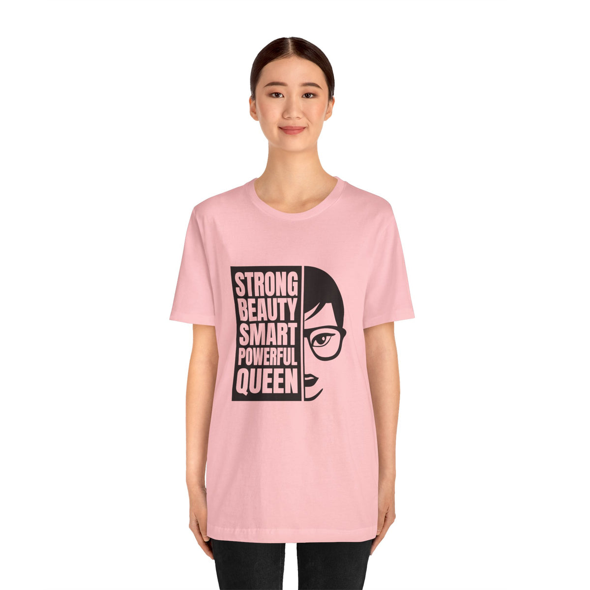 Queen Graphic Tee — "Strong Beauty Smart Powerful" Inspirational Women's Shirt