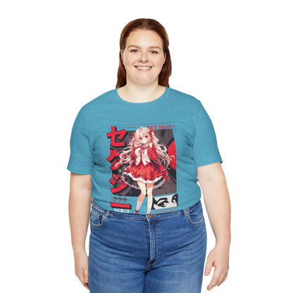 Anime Girl Graphic Tee — "Get Silly!" Red Harajuku Style T-Shirt