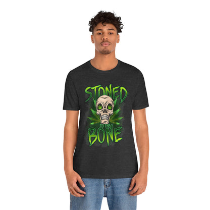 Stoned to the Bone Skull Tee — Cannabis Leaf Graphic T-Shirt