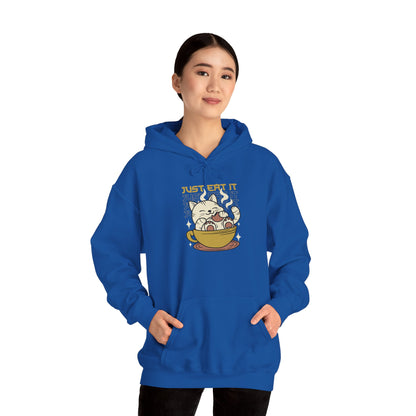 Cat Latte Hoodie - "Just Eat It" Cute Cat in Cup Sweatshirt