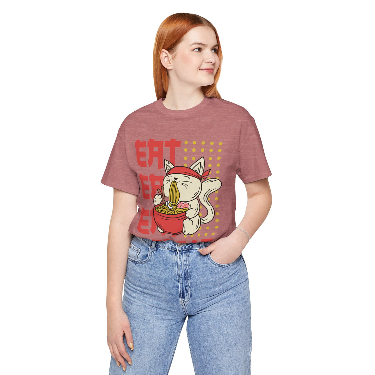Ramen Cat Tee — "Eat Sleep Repeat" Cute Noodle Lover T-Shirt
