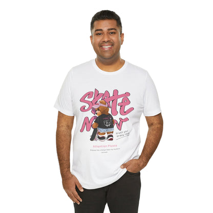 Skate Mom Bear Tee — Cute Pink Skateboard Graphic T-Shirt