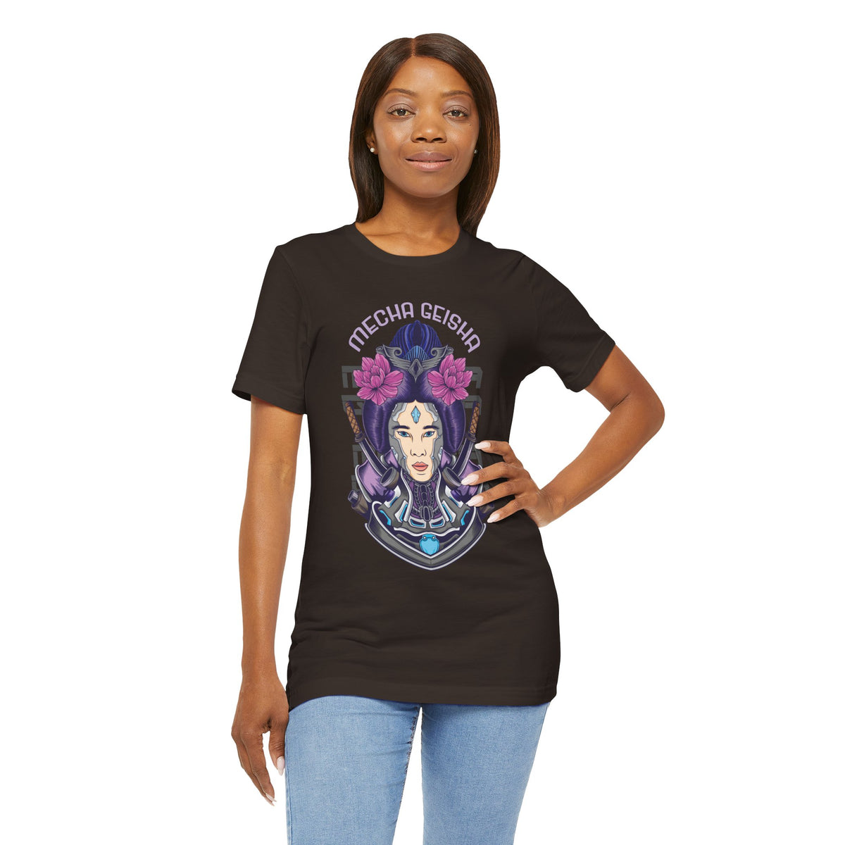 Mecha Geisha T-Shirt — Futuristic Asian-Inspired Graphic Tee