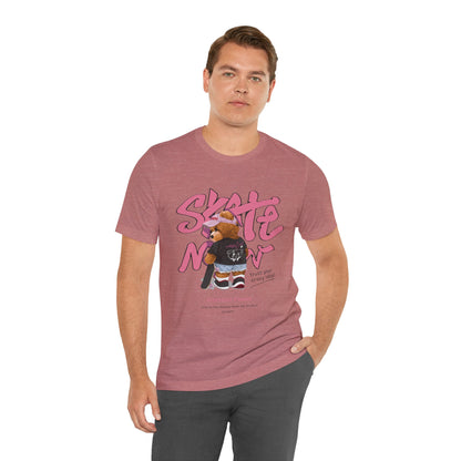 Skate Mom Bear Tee — Cute Pink Skateboard Graphic T-Shirt