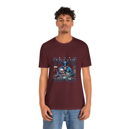 Endgame Got Busted Tee — Police Skull Graphic T-Shirt