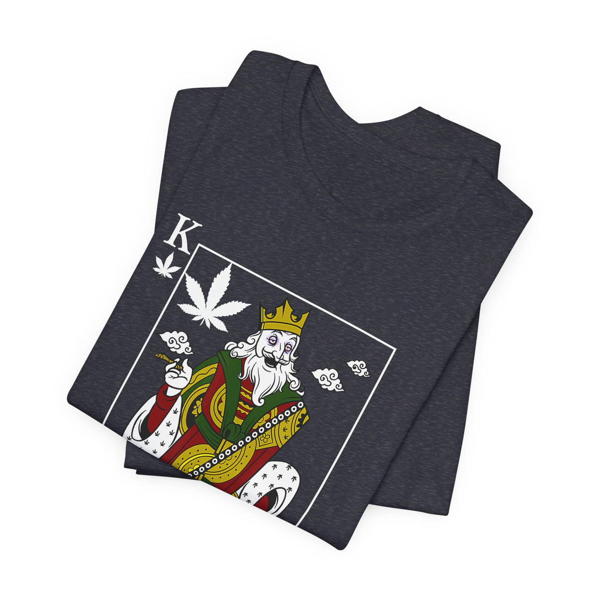 King of Leaves Graphic Tee — Playing Card Cannabis Design