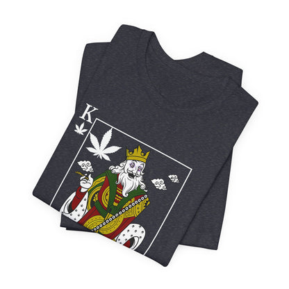 King of Leaves Graphic Tee — Playing Card Cannabis Design