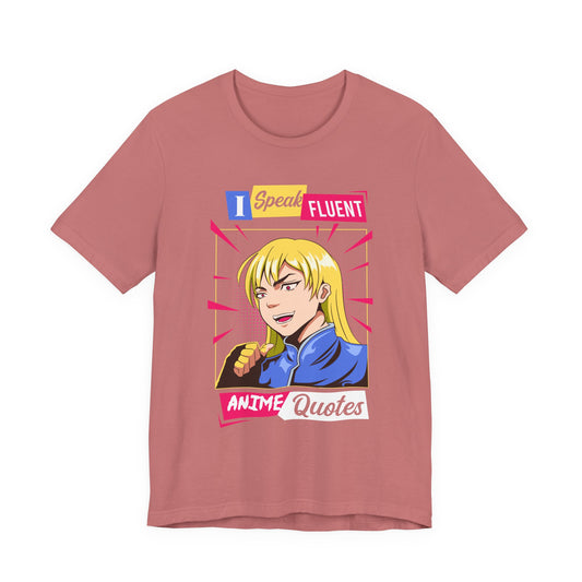 Anime Quotes T-Shirt — "I Speak Fluent Anime Quotes" Retro Manga Style Tee