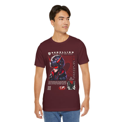 Anime Devil Girl Graphic Tee — "Rebellion" Cyberpunk Streetwear