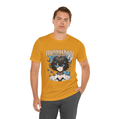 Melancholy Tragedia Anime Tee — Blue Butterflies Graphic T-Shirt