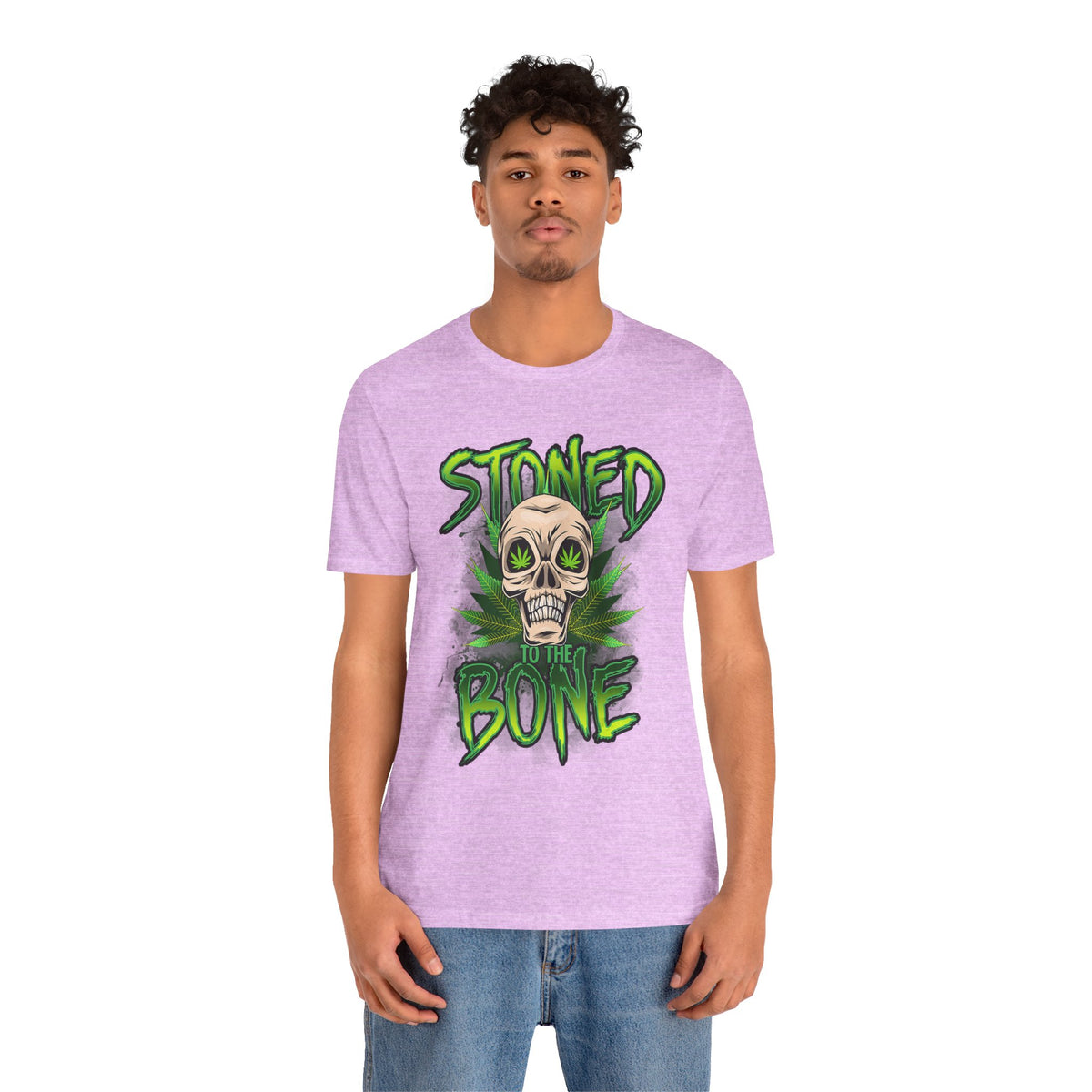 Stoned to the Bone Skull Tee — Cannabis Leaf Graphic T-Shirt