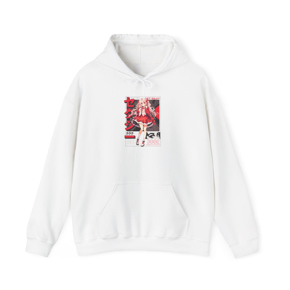 Anime Girl Graphic Hoodie — Red Retro Japanese Manga Design