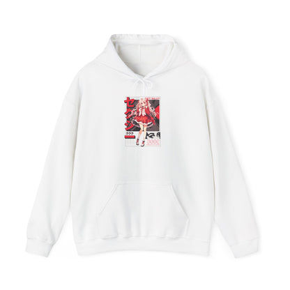 Anime Girl Graphic Hoodie — Red Retro Japanese Manga Design