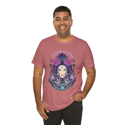 Mecha Geisha T-Shirt — Futuristic Asian-Inspired Graphic Tee