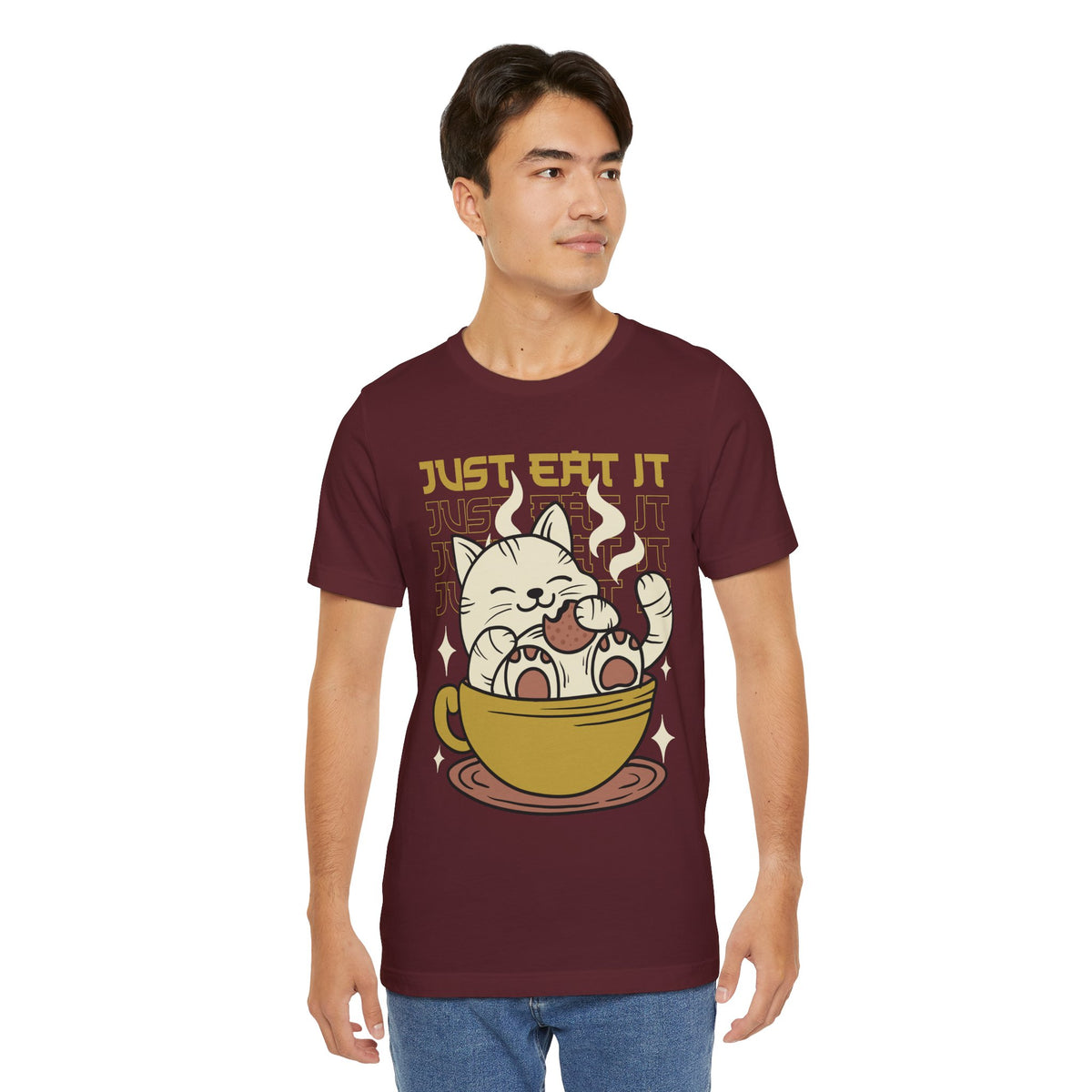 Just Eat It Cat Tee — Cute Kawaii Cat in Tea Cup T-Shirt