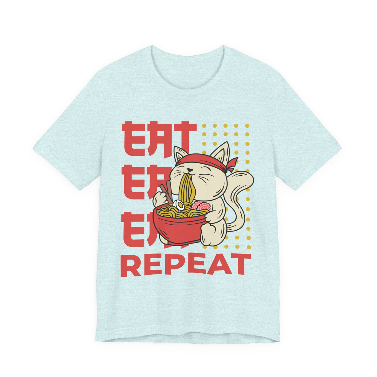 Ramen Cat Tee — "Eat Sleep Repeat" Cute Noodle Lover T-Shirt