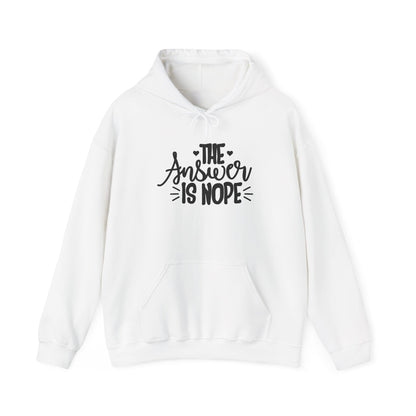 Hoodie — The Answer Is Nope Graphic Pullover
